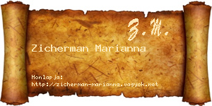 Zicherman Marianna névjegykártya